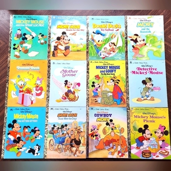 𝅺GREAT Conditon!!! 12 book boxed set Mickey Mouse & Friends- 1990 vintage - Picture 1 of 9